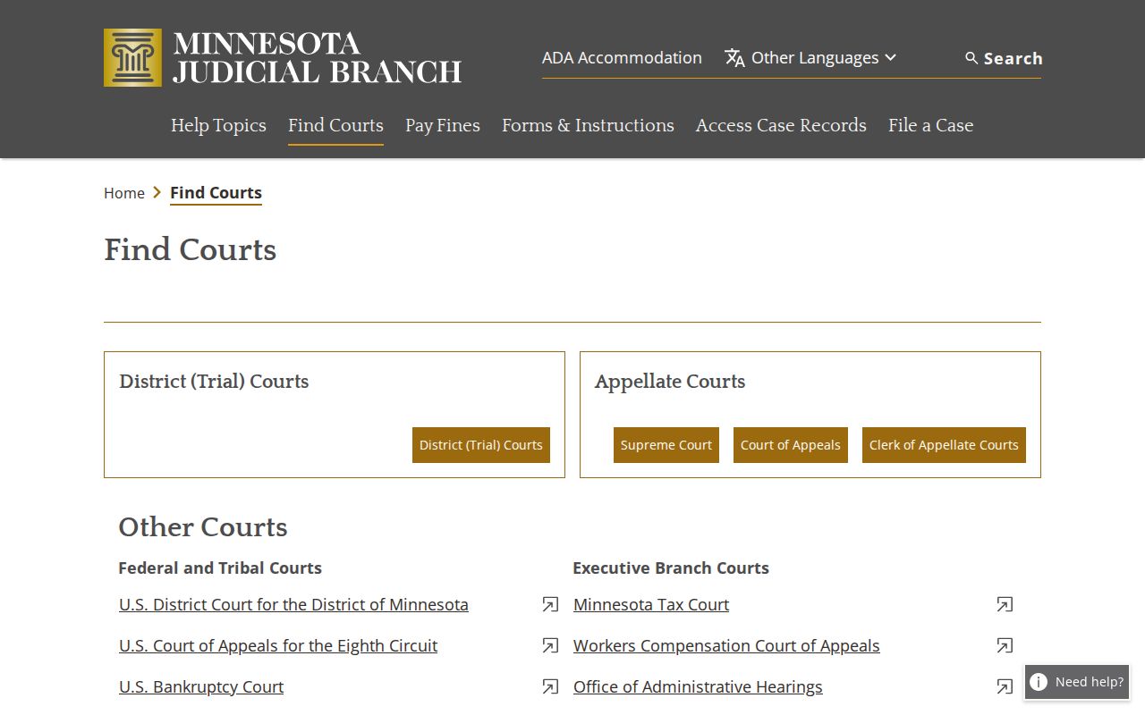 Olmsted County court docket Minnesota court hierarchy